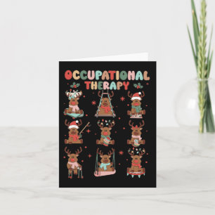 Tarjeta Mujeres Navidades de terapia ocupacional retro ren