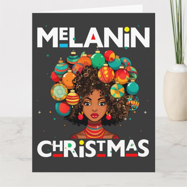 Tarjeta Mujeres negras Navidades melanin sista Xmas Sistas (Anverso)