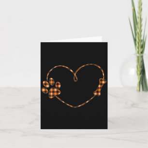 Tarjeta Mujeres Negro Naranja Cuadros Pata de Perro Corazó