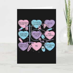 Tarjeta Mujeres Obstetricia Día de San Valentín Enfermera 