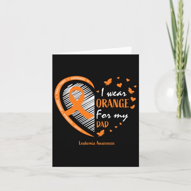 Tarjeta Mujeres Padre Uso Naranja Por Mi Papá Leucemia Awa (Anverso)