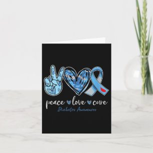 Tarjeta Mujeres Paz Amor Cura Cinta Azul Gris Diabetes A