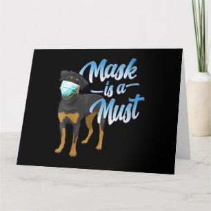 Tarjeta Mujeres Perro Rottweiler Lindo con Máscara - Usar