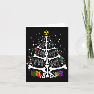 Tarjeta Mujeres Radiología Esqueleto Árbol de Navidad Técn