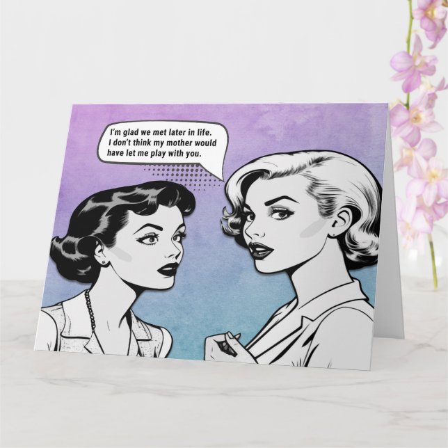 Tarjeta Mujeres retro divertidas (Orquídea)