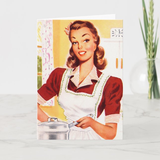 Tarjeta Mujeres retro vintage Kitsch 50 Kitchen Magic (Anverso)