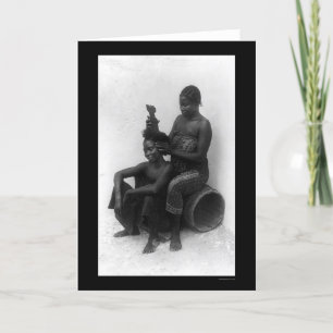 Tarjeta Mujeres Swahili Fixing Hair 1902