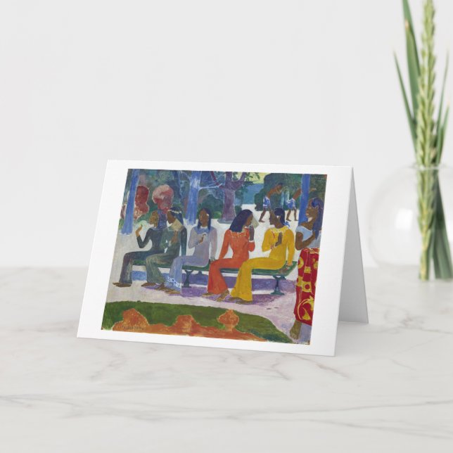 Tarjeta Mujeres tahitianas, Gauguin (Anverso)