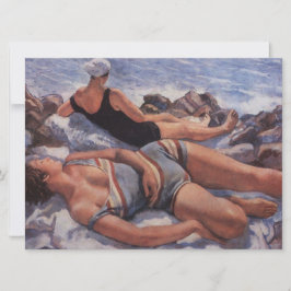 Tarjeta Mujeres tomando el sol en la playa