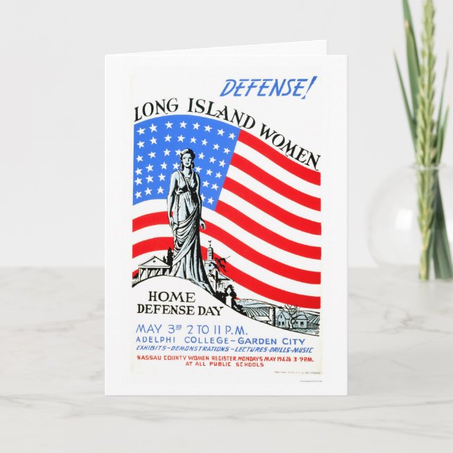 Tarjeta Mujeres WWII de Long Island WPA 1941 (Anverso)