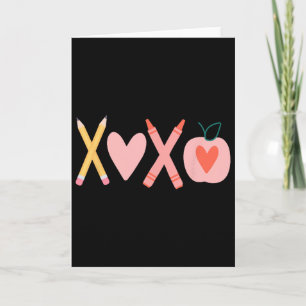 Tarjeta Mujeres Xoxo Maestra Día de San Valentín Lápiz y M