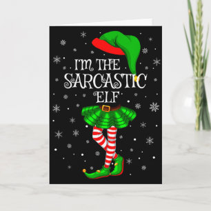 Tarjeta Mujeres y niñas coincidentes familiares Soy el elf