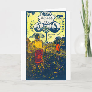 Tarjeta Mujeres y perros tahitianos, Gauguin