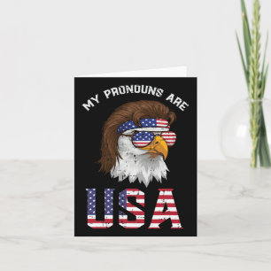 Tarjeta Mullet Eagle My Pronouns Eeuu 4 De Julio Hombres M