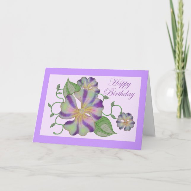 Tarjeta multi coloured flower happy birthday (Anverso)
