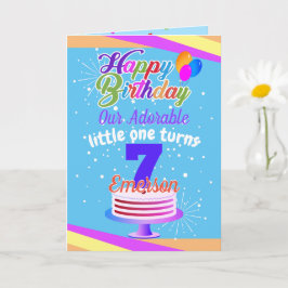 Tarjeta Multicolor Editable Unisex Feliz Cumpleaños | Azul