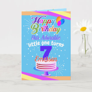 Tarjeta Multicolor Editable Unisex Feliz Cumpleaños Azul