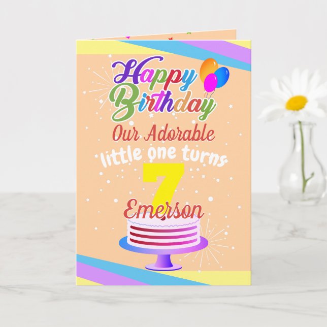 Tarjeta Multicolor Editable Unisex Feliz Cumpleaños | Peac (Planta pequeña)
