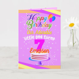 Tarjeta Multicolor Editable Unisex Feliz Cumpleaños | Rosa