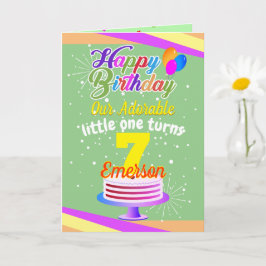 Tarjeta Multicolor Editable Unisex Feliz Cumpleaños | Verd
