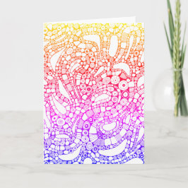 Tarjeta Multicolor Wavy Circles Square Abstract Drawing