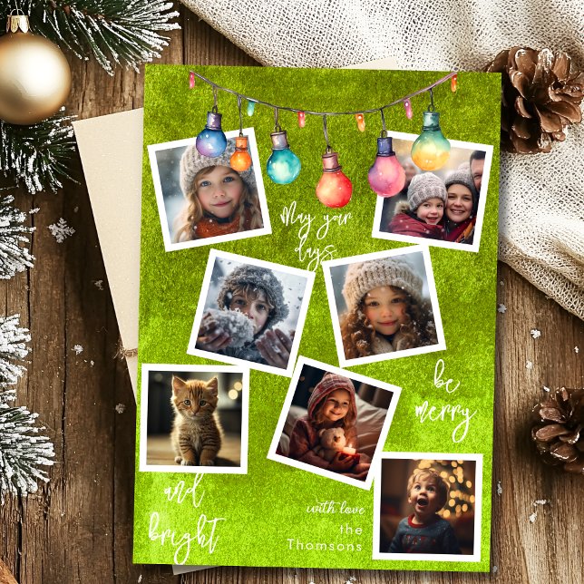 Tarjeta multifoto de Merry Christmas personalizado (Subido por el creador)