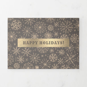 Tarjeta multifoto triple Fold de Mocha Gold Holida