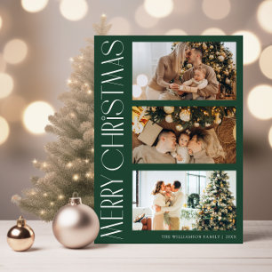 Tarjeta multifoto única de navidad roja