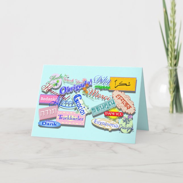 Tarjeta multiidioma de agradecimiento (Anverso)