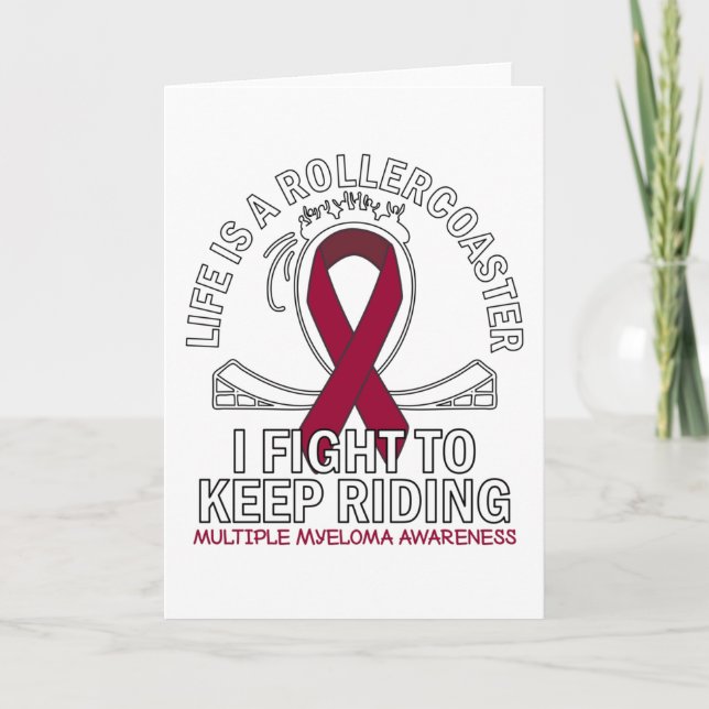 Tarjeta Multiple Myeloma cancer awareness burgundy ribbon (Anverso)