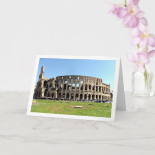 Tarjeta Multitud En El Coliseo Romano, Roma, Italia