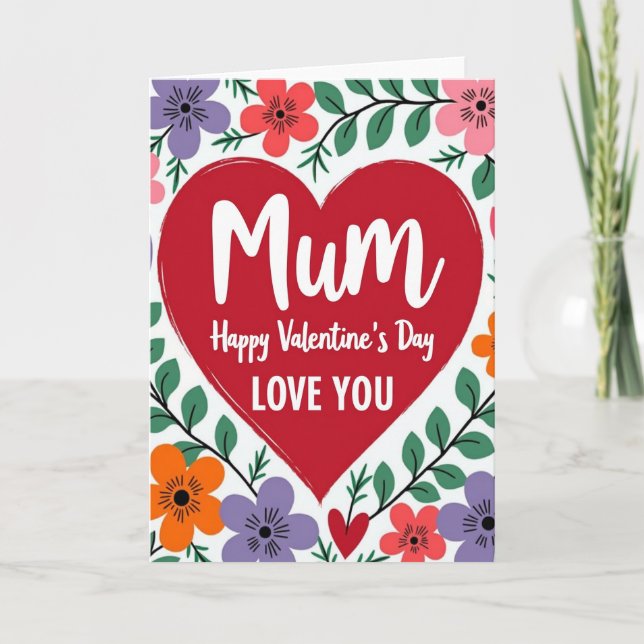 Tarjeta Mum Valentines Day Love You Card (Anverso)