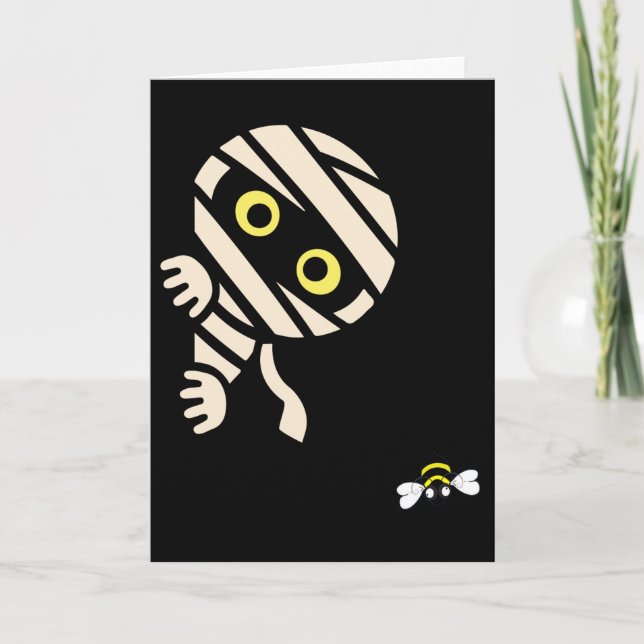 Tarjeta Mummy Bee Halloween Card (Anverso)
