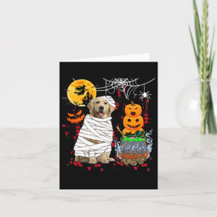 Tarjeta Mummy Perro Retriever Dorado Perro de Halloween Pe