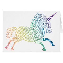 Tarjeta mundial de unicornio - Arcoiris brillante