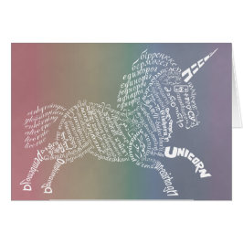 Tarjeta mundial de unicornio - fondo arcoiris