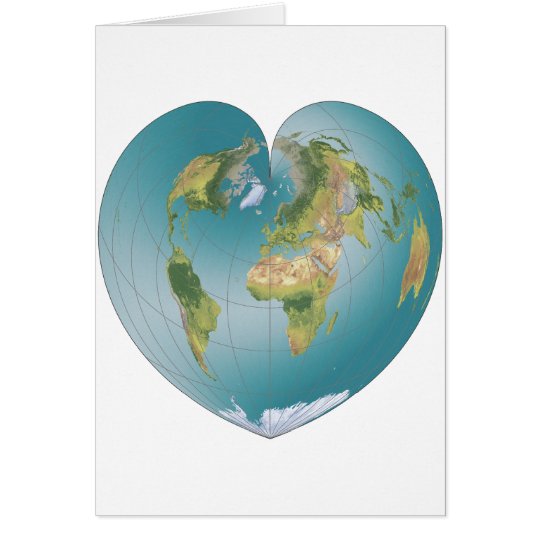 Tarjeta Mundo en forma de corazón