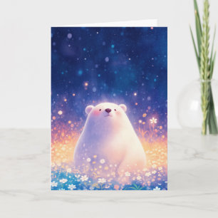 Tarjeta Mundo Floral del Oso Polar
