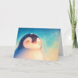Tarjeta Mundo Invernal del Pingüino Bebé