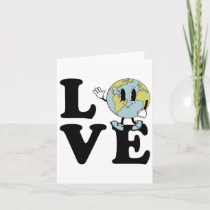 Tarjeta Mundo Retro Groovy Día del Amor a la Tierra Ambien