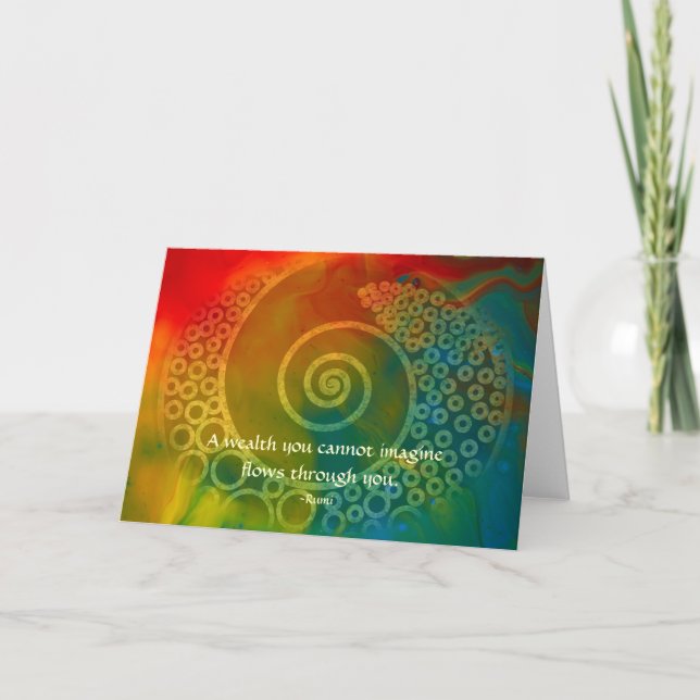 Tarjeta Mundos de la maravilla Rumi y del arte poético (Anverso)