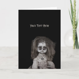 Tarjeta Muñeca Antigua Espeluznante Asustadiza Embrujada