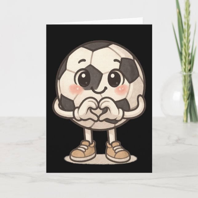 Tarjeta Muñeca De Fútbol Con Manos De Corazón Amor Bonito  (Anverso)