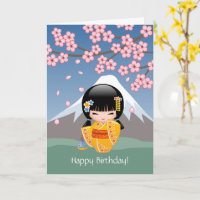 Muñeca de Kokeshi del verano - cumpleaños japonés