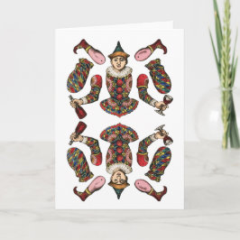 Tarjeta muñeca de papel articulado de payaso de circo