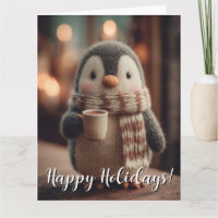 Muñeca de pingüino tejido adorable con bufanda sos
