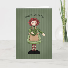 Tarjeta Muñeca Raggedy del día de St Patrick