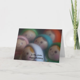 Tarjeta Muñecas con las caras sonrientes a mi feliz