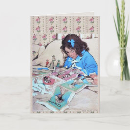 Tarjeta Muñecas de papel de Jessie Wilcox Smith Floral