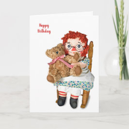 Tarjeta Muñecas de rag y osos de teddy cumpleaños